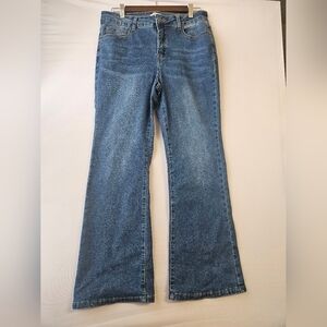 Bleu-Women's 10P Blu  Jeans with Classic Style Flare